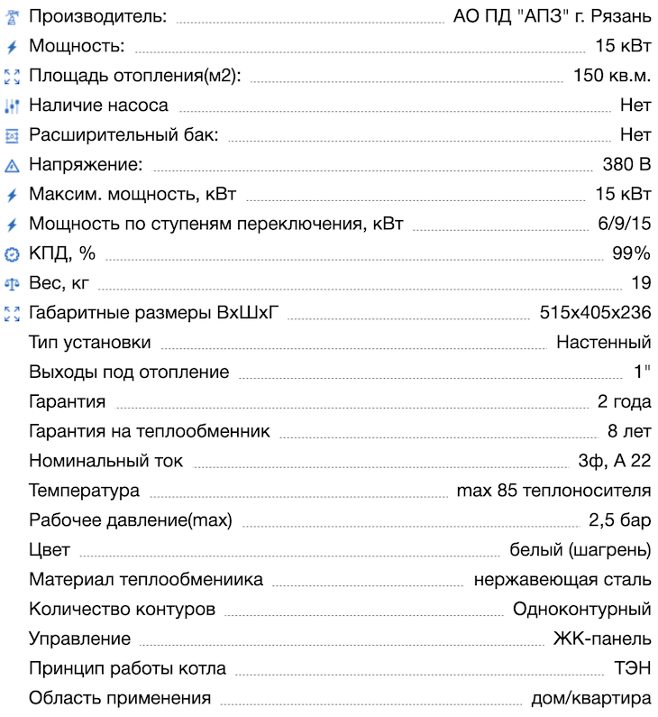 Электрокотел РЭКО 15П