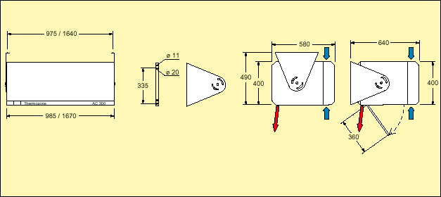 Воздушные завесы для дверей, серия AC 300/WAC 300