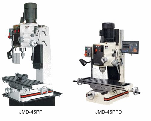 Фрезерные станки с редуктором JMD-45PF, JMD-45PFD