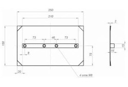 Комплект лопастей для затирочн. маш. GROST – 150x250 мм (4шт)